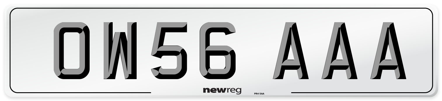 OW56 AAA Number Plate from New Reg